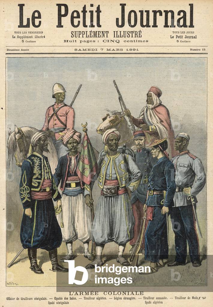Image de Estampe représentant TROUPES COLONIALES FRANÇAISES 1891 par Henri Meyer