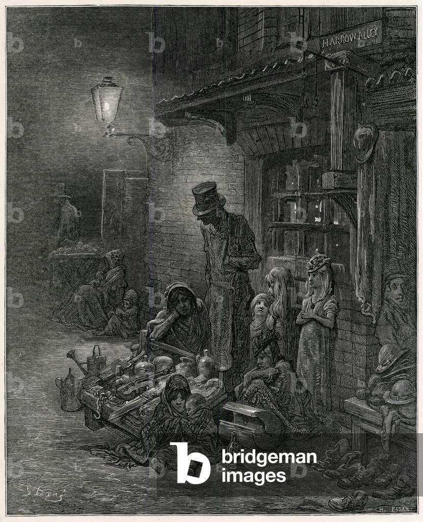 Image of Engraving depicting Houdsditch - Slums - 1870 1870 by Gustave Dore