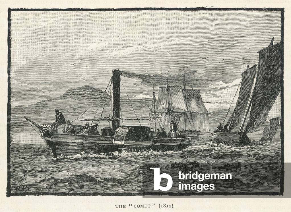 Image of Engraving depicting Bell's 'Comet' 1812 by William Heysham Overend