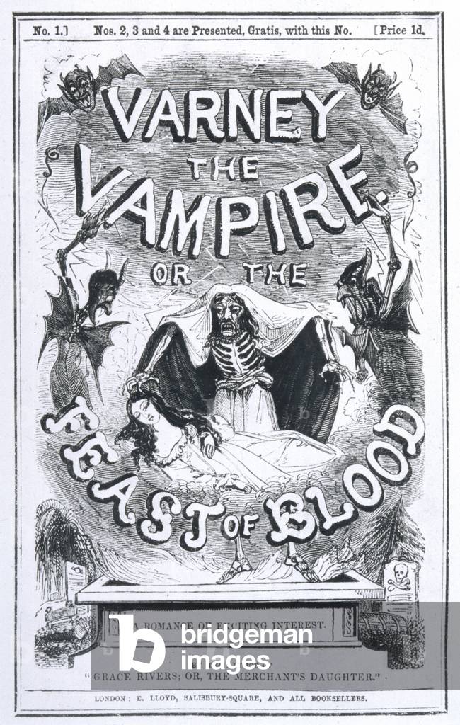 Bild von Gravur "Varney der Vampir" 1801 von British School
