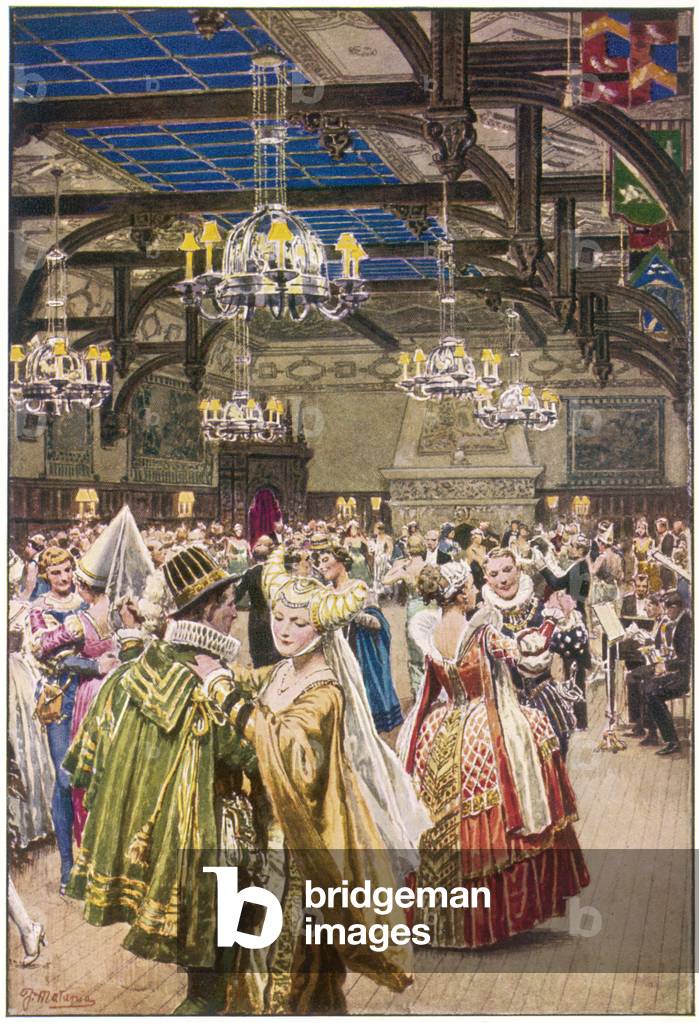 Immagine di Stampa "VESTITO ELEGANTE/BLACKPOOL" 1938 di Fortunino Matania
