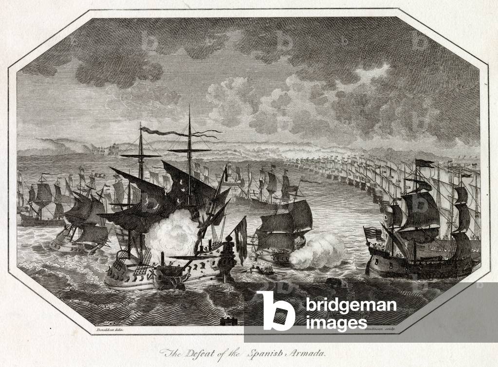 Immagine di Incisione "ATTACCO ARMADA/INGLESE" 1804 di John Tomlinson
