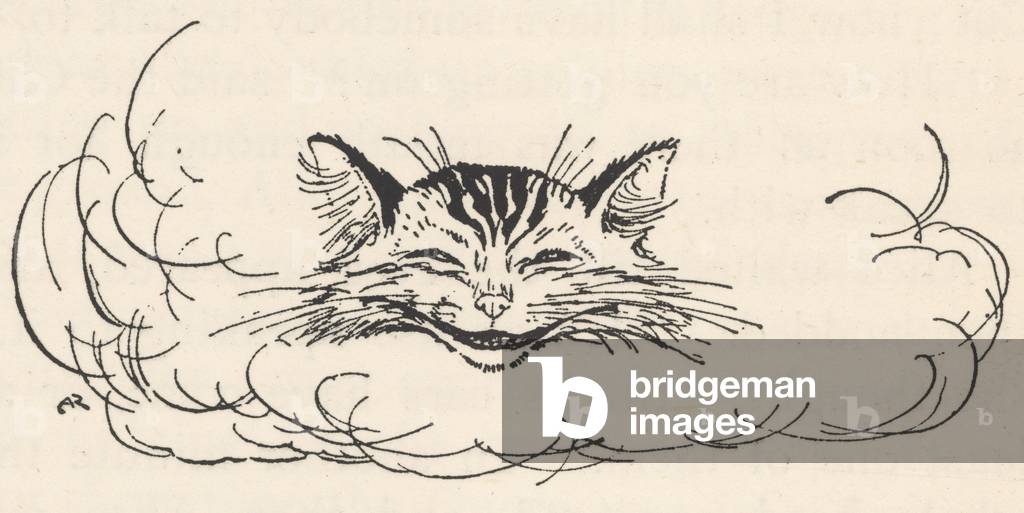 Image of Print depicting ALICE:CATS HEAD IN CLOUD 1907 by Arthur Rackham