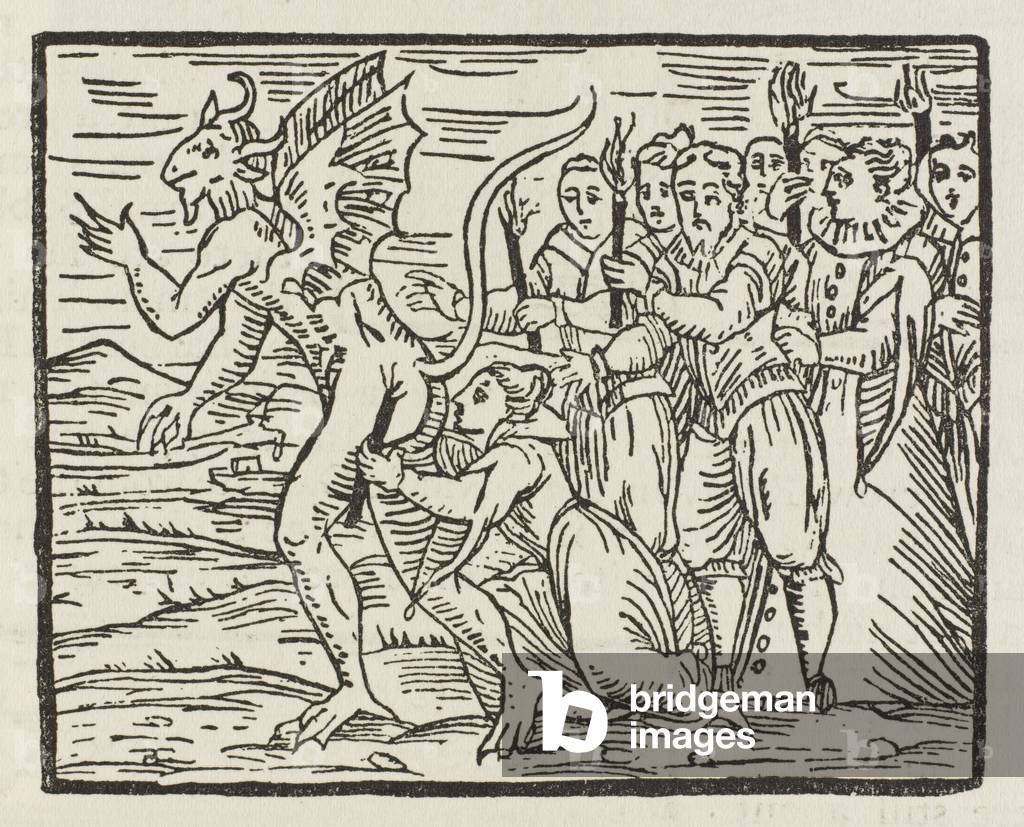 Immagine di Incisione "LE STREGHE BACIANO IL DIAVOLO" 1626 di Francesco Maria Guazzo