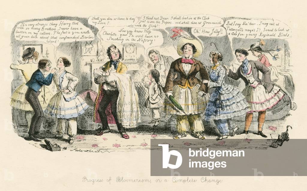 Image of Print depicting BLOOMERISM 1852 1852 by John Leech