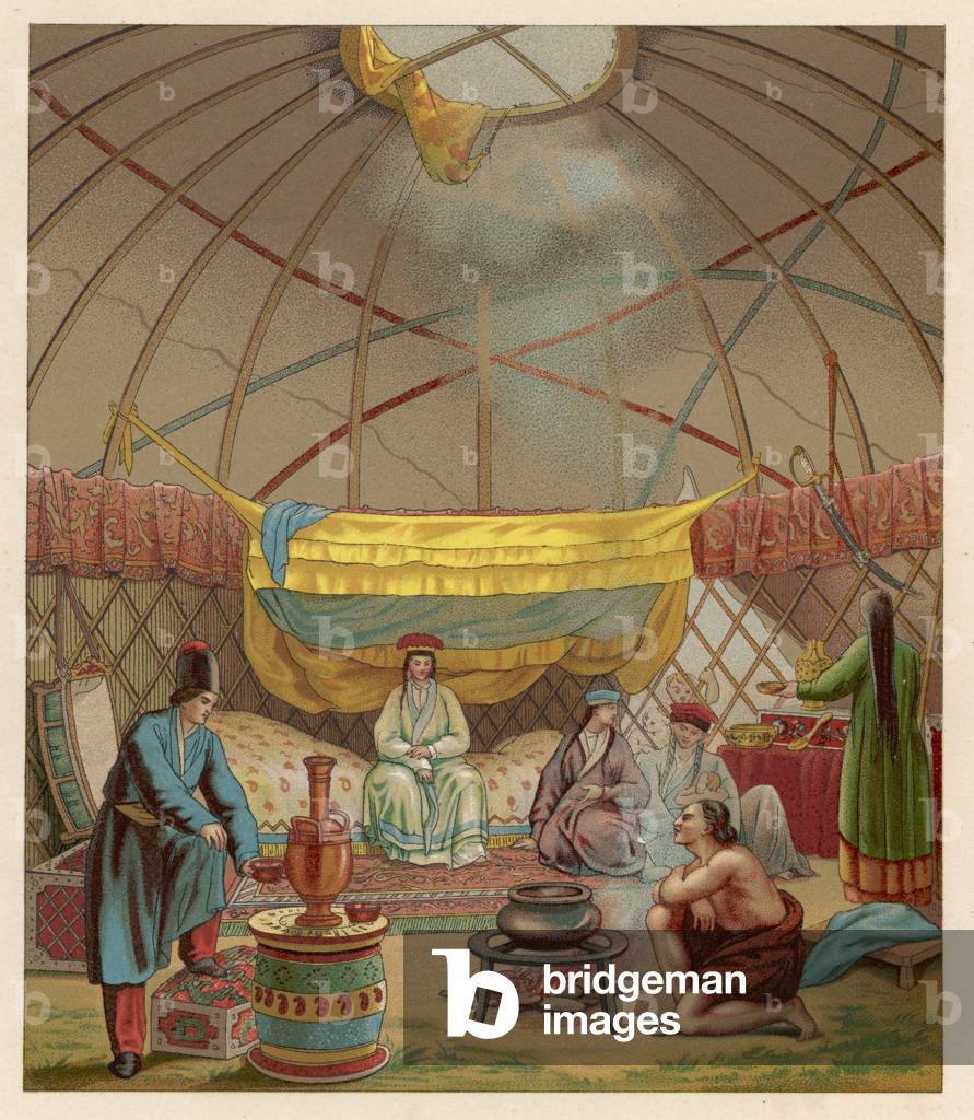 Immagine di Stampa "Interni Kibitka" 1801 di Albert Charles August Racinet