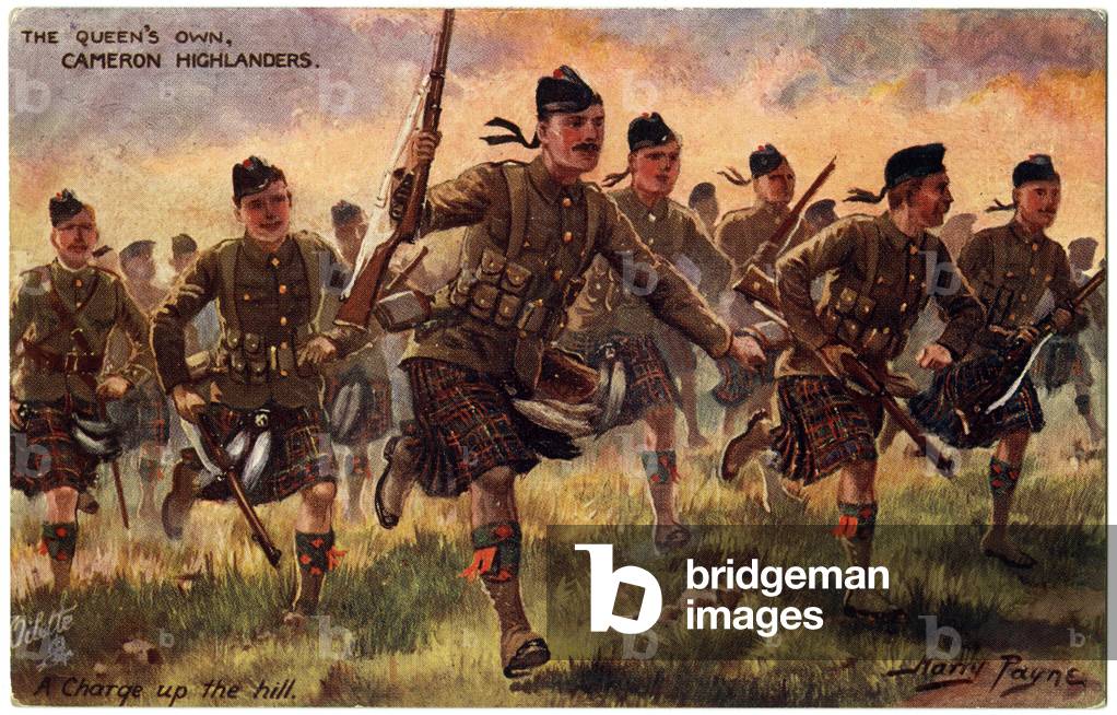 Image of Print depicting Cameron Highlanders 1910 by Harry Payne