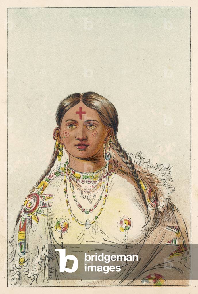 Bild von Druck "RASSEN-/CHEYENNE-KUPPE" 1830 von George Catlin
