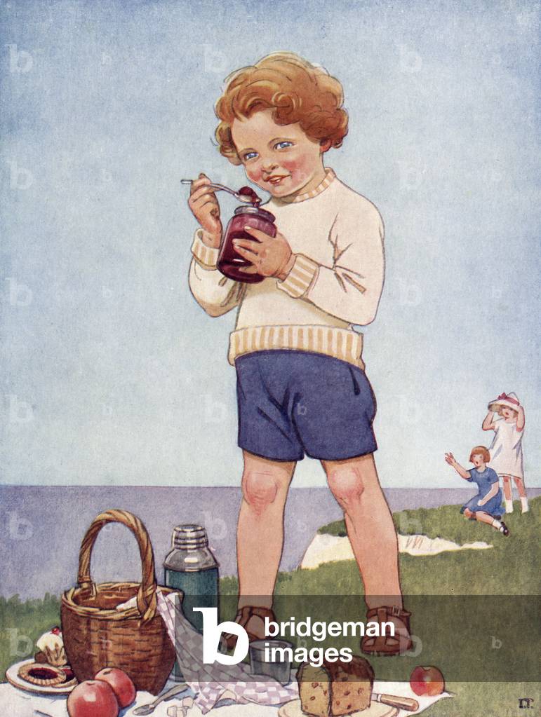 Immagine di Stampa "CATTIVO RAGAZZO MANGIA MARMELLATA" 1939
