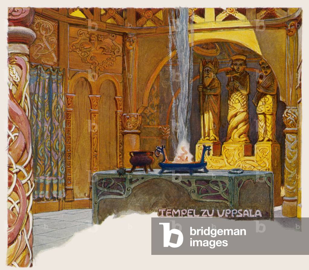 Immagine di Stampa "TEMPIO PAGANO UPPSALA" di Emil Doepler