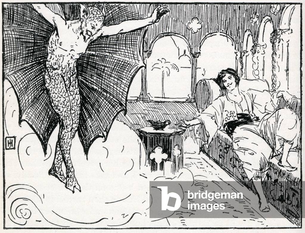 Aladdin and the genie, 129th century (print)