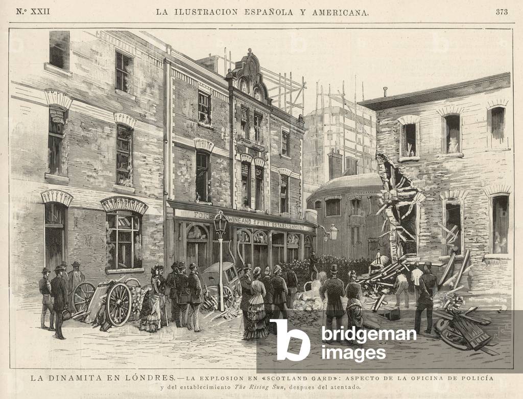 Immagine di Incisione "ESPLOSIONE FENIAN" 1884