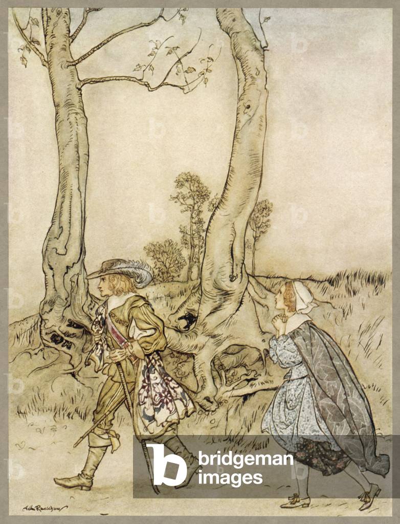 Image of Print depicting BALLAD / FALSE LOVER 1918 by Arthur Rackham