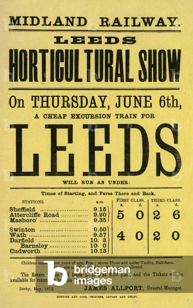Bild von Druck "AUSFLUG MIT DER LEEDS BAHN" 1872