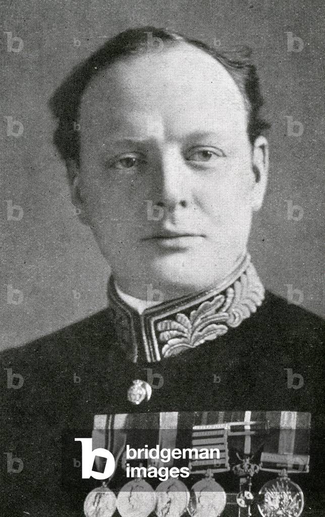Image of Winston Churchill in 1924 (Military uniform and medals