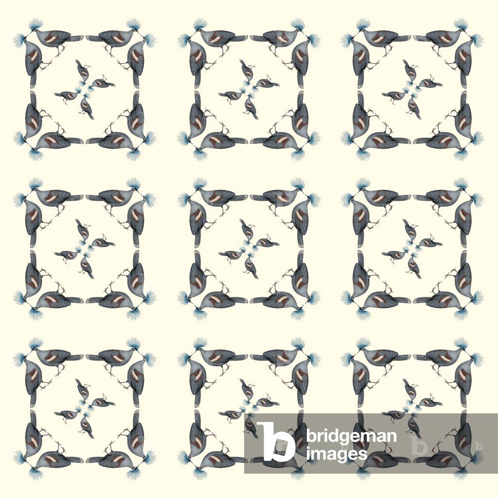 Image of Print depicting Repeating Pattern - Pigeons 1801