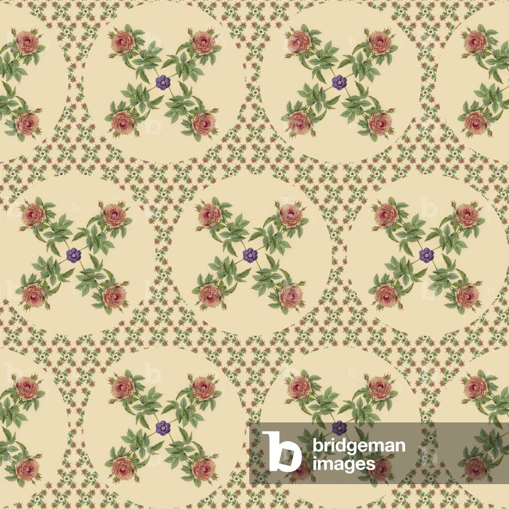 Image of Print depicting Repeating Pattern - Roses 1801