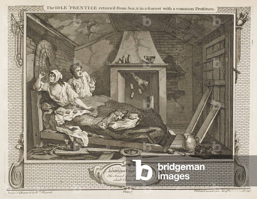 "HOGARTH/INDUSTRIA/INATTIVO 7" 1747 di William Hogarth