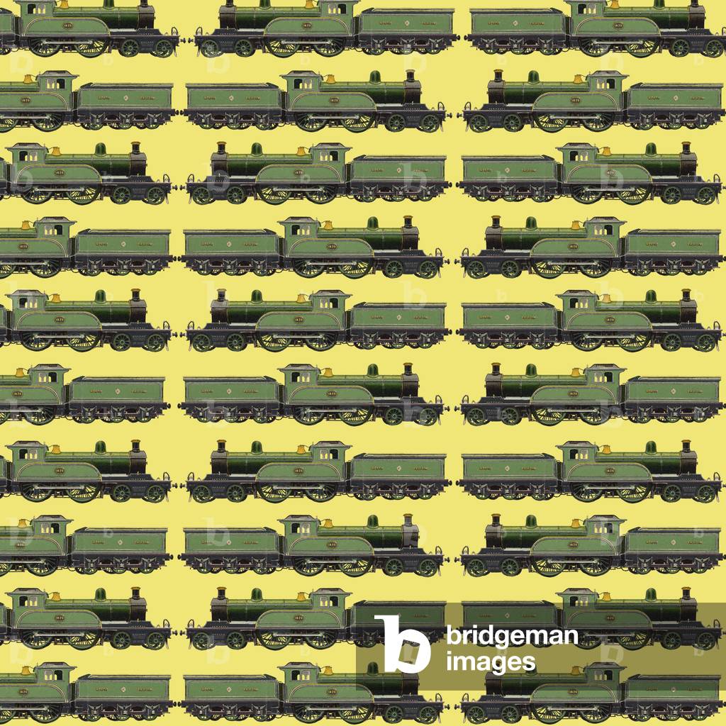 Image of Print depicting Repeating Pattern - Train / Steam Engine 1801