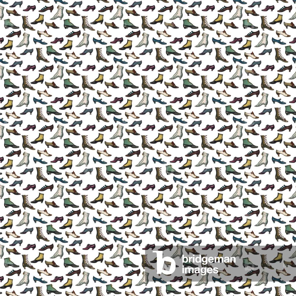 Image of Print depicting Repeating Pattern - Shoes. 1801
