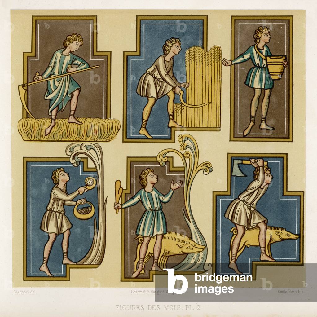 Image de Estampe représentant ACTIVITÉS AGRICOLES 1801 par French School