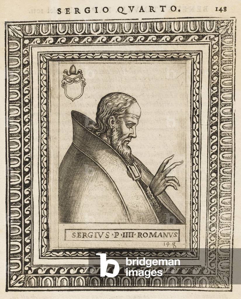 Image of Engraving depicting POPE SERGIUS IV 1588 by Cavalieri