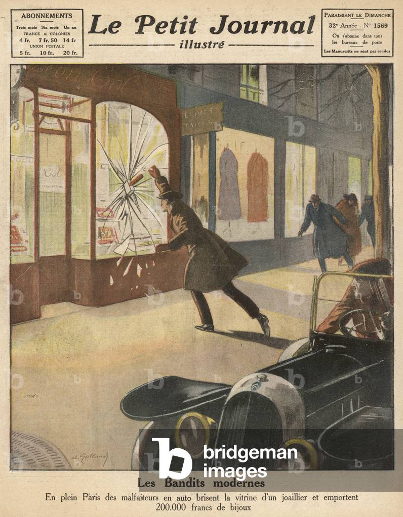Image de Estampe représentant LE VOLEUR FRACASSE LA FENÊTRE 1921 par Andre Galland