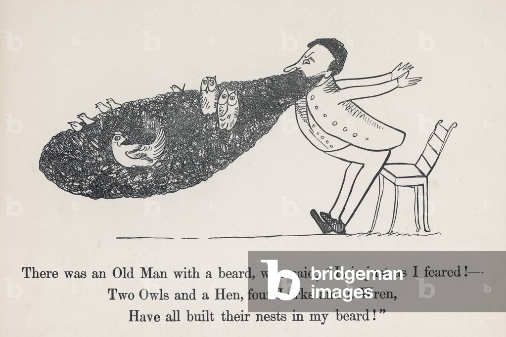 Bild von Druck "Alter Mann mit einem Bart" 1905 von Edward Lear