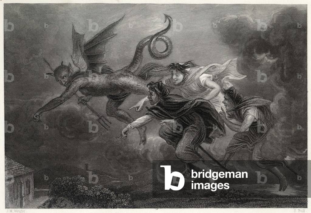 Bild von Gravur "Teufel und Hexen 1839" 1839
