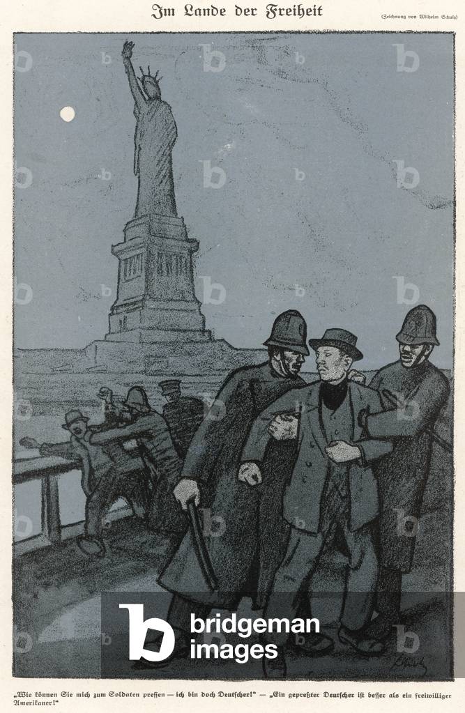Bild von Druck "DEUTSCHE FESTGENOMMEN" 1917 von Wilhelm Schulz