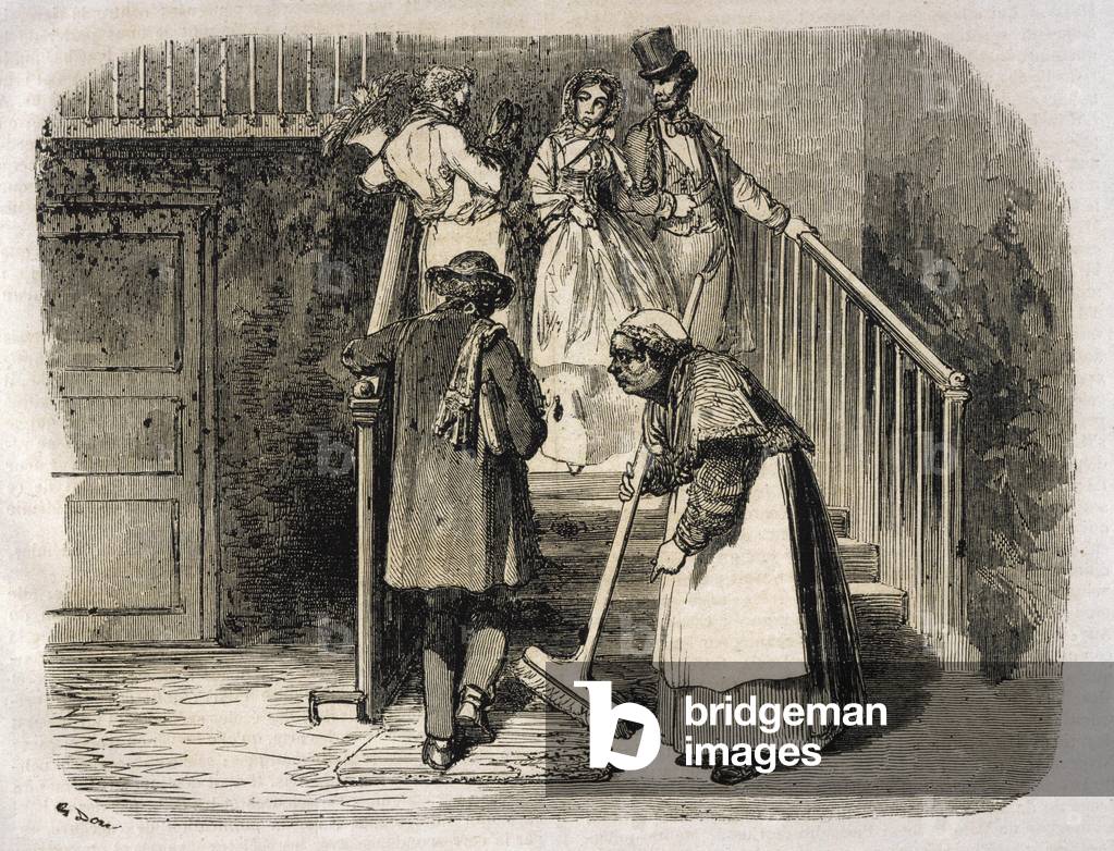 Image of Engraving depicting A PARIS CONCIERGE 1860 1860 by Gustave Dore