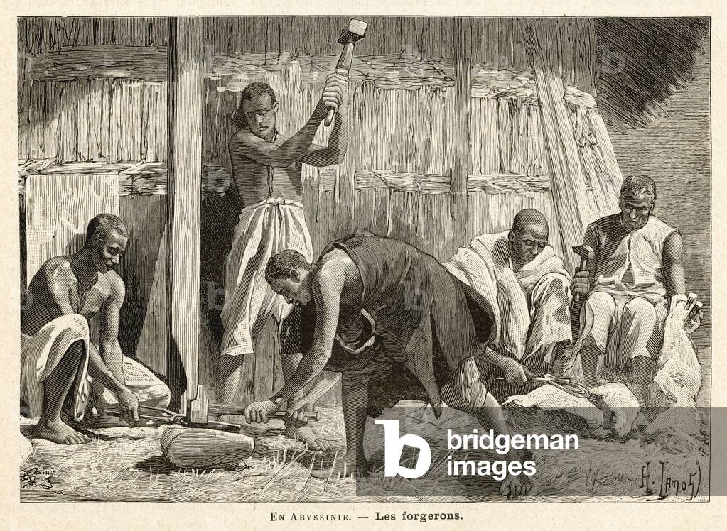 Immagine di Stampa "Industria - Metalli - Ferro" 1888 di Henri Lanos
