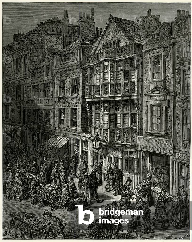 Image of Engraving depicting SOCIAL/BISHOPSGATE 1872 1872 by Gustave Dore