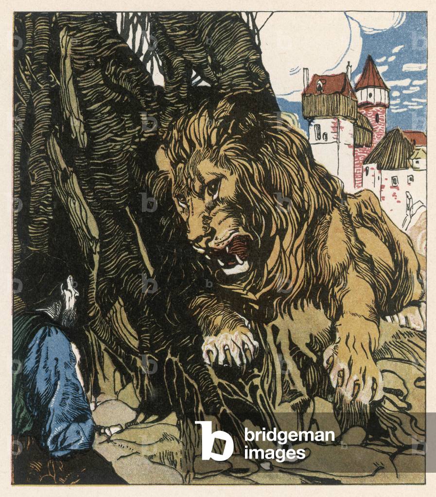 Bild von Druck "LÖWE & MANN (GRIMM)" 1905 von Carl Fahringer