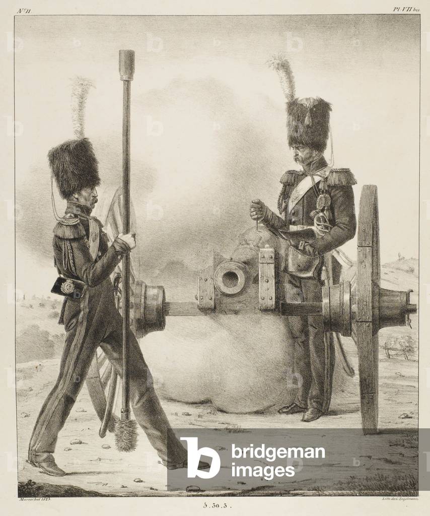 Französische Artillerie, Lithographie