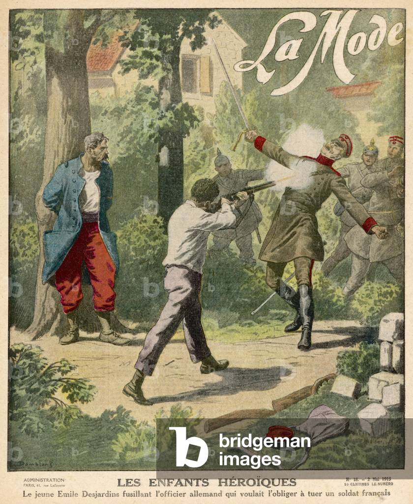 Image de Estampe représentant GARÇON TIRE ALLEMAND 1915 par Eugene Damblans
