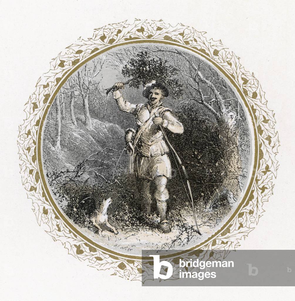 Bild von Druck "Mann mit Holly" 1501 von Myles Birket Foster