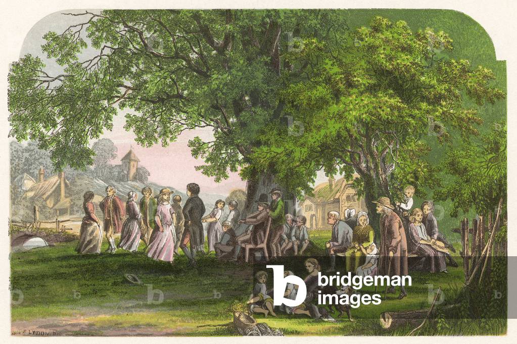 Bild von Druck "LYDON/DORFTANZ" 1860 von Alexander Francis Lydon