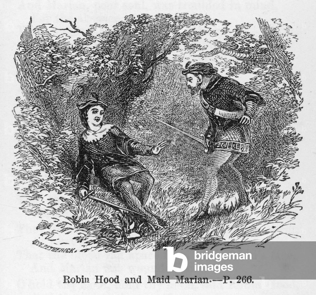 Robin Hood and Maid Marian, disguised as a boy.