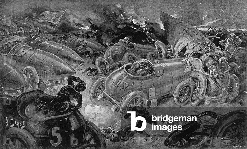Image de Estampe représentant ARMÉES MOTORISÉES 1906 par Henri Lanos