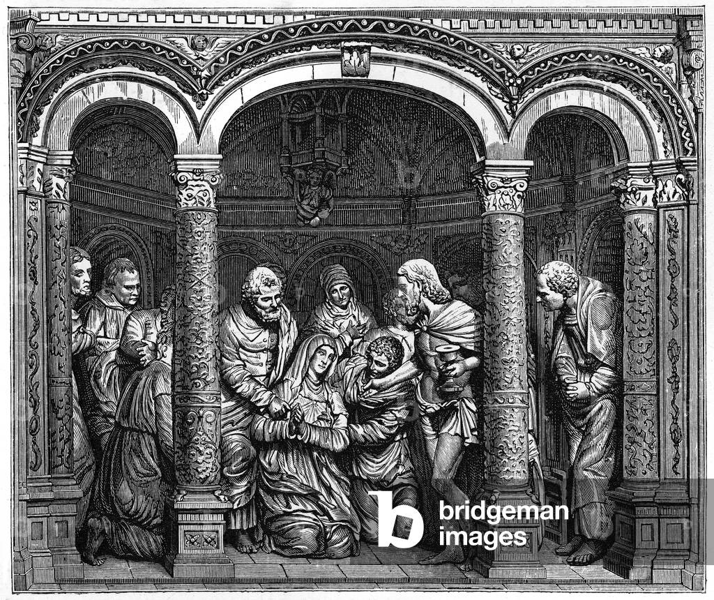 Mary and Jesus, Last Rites (engraving)