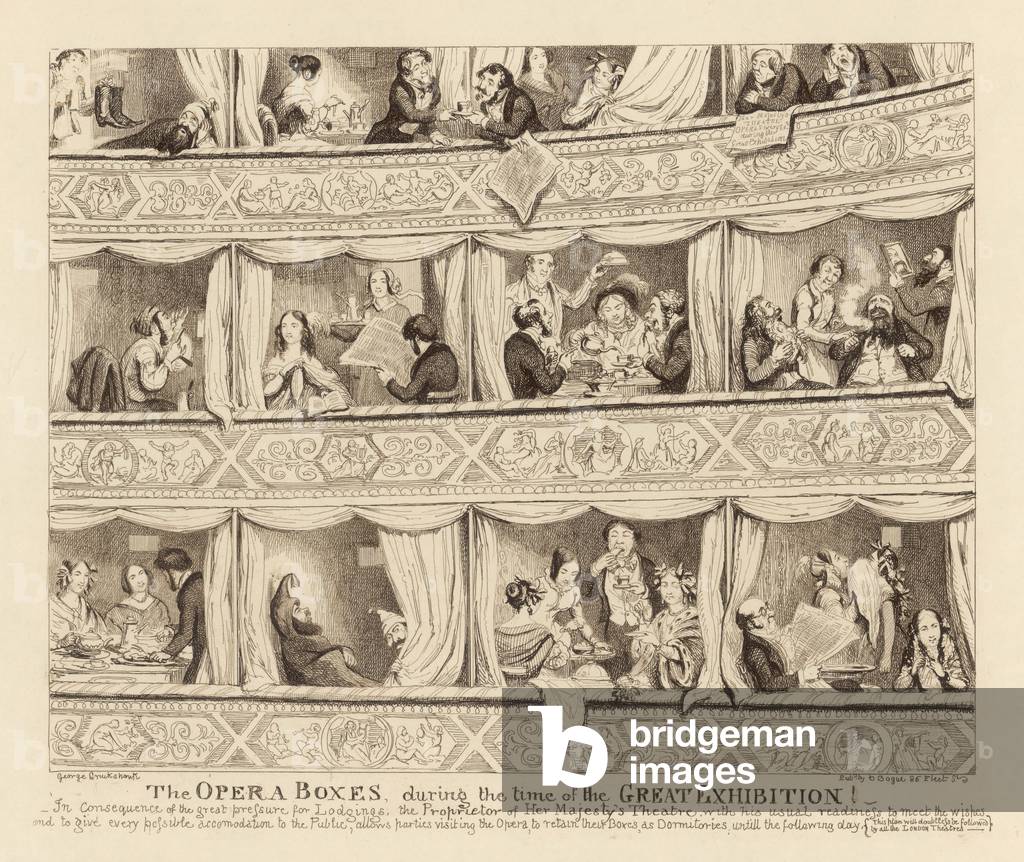Immagine di Stampa "PALAZZO DI CRISTALLO/OPERA" 1851 di George Cruikshank