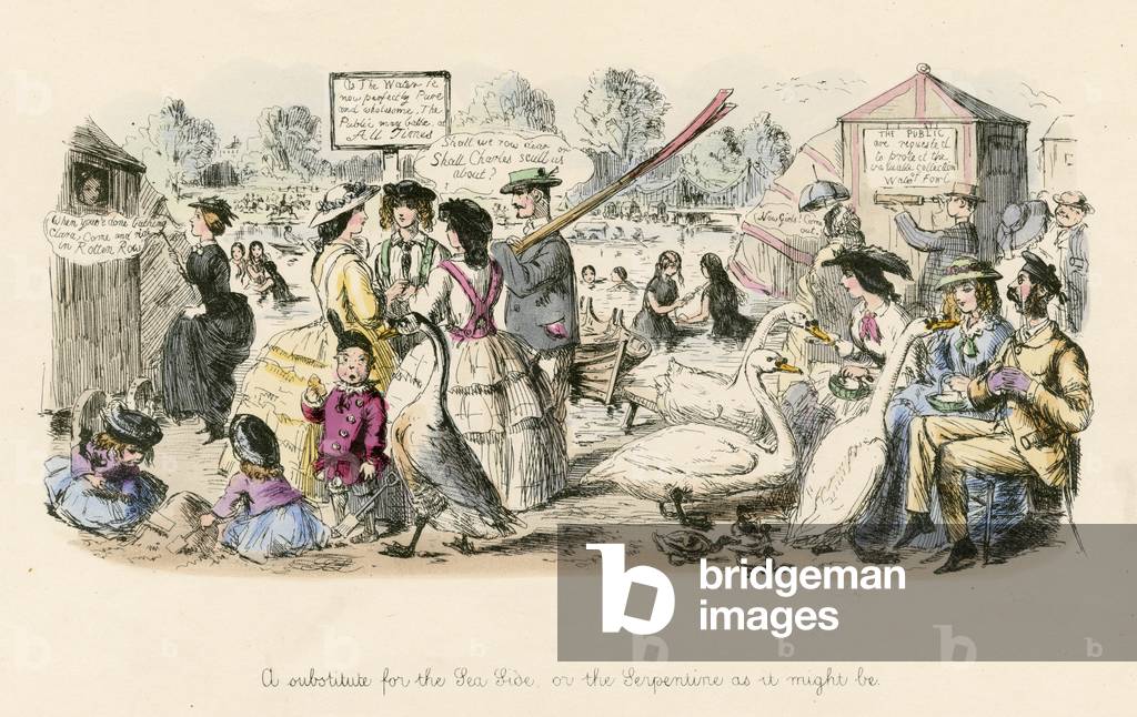 Bild von Druck "SERPENTINE SZENE 1858" 1858 von John Leech