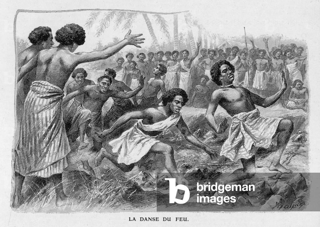 Image de Gravure représentant Firewalking 1904 par Charles Clerice