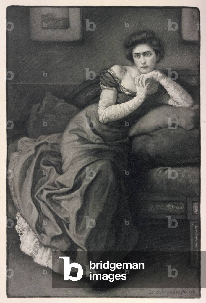 Image de Estampe représentant Anna Karénine (litho) 1905 par Sigismund Ivanowski
