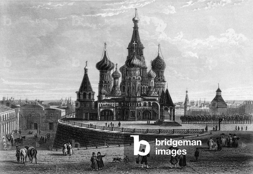Image de Estampe représentant Place Rouge - Moscou 1855 par Emile Rouargue