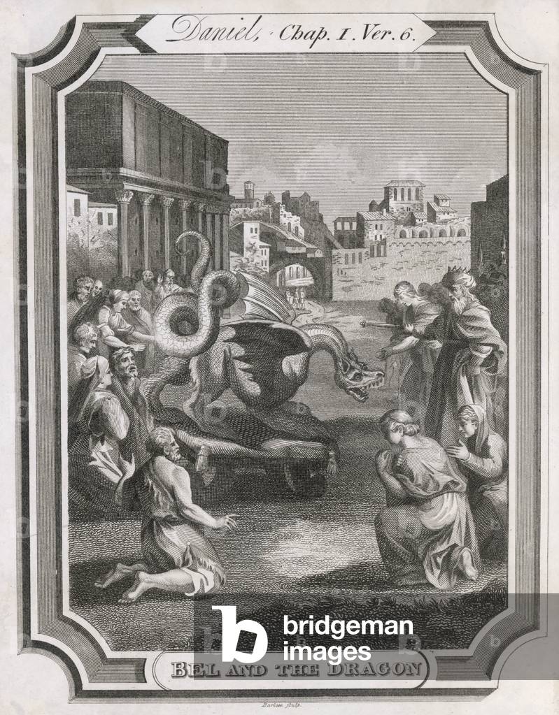 Immagine di Incisione "Drago babilonese" 1701 di Francis Barlow