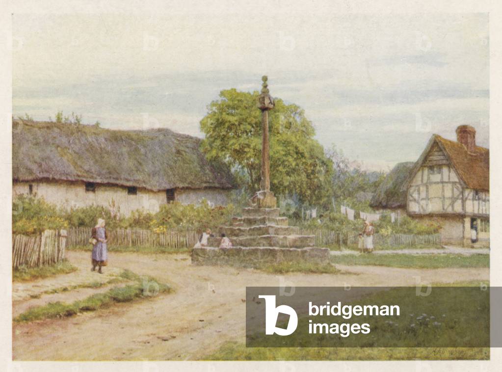 Image de Estampe représentant CROIX DU VILLAGE/ALLINGHAM 1870 par Helen Allingham