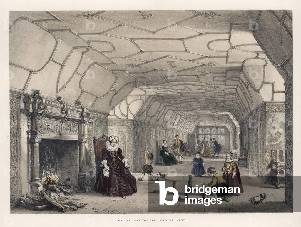 Bild von Druck "SPIELENDE KINDER/KNOLE" 1801 von John Nash