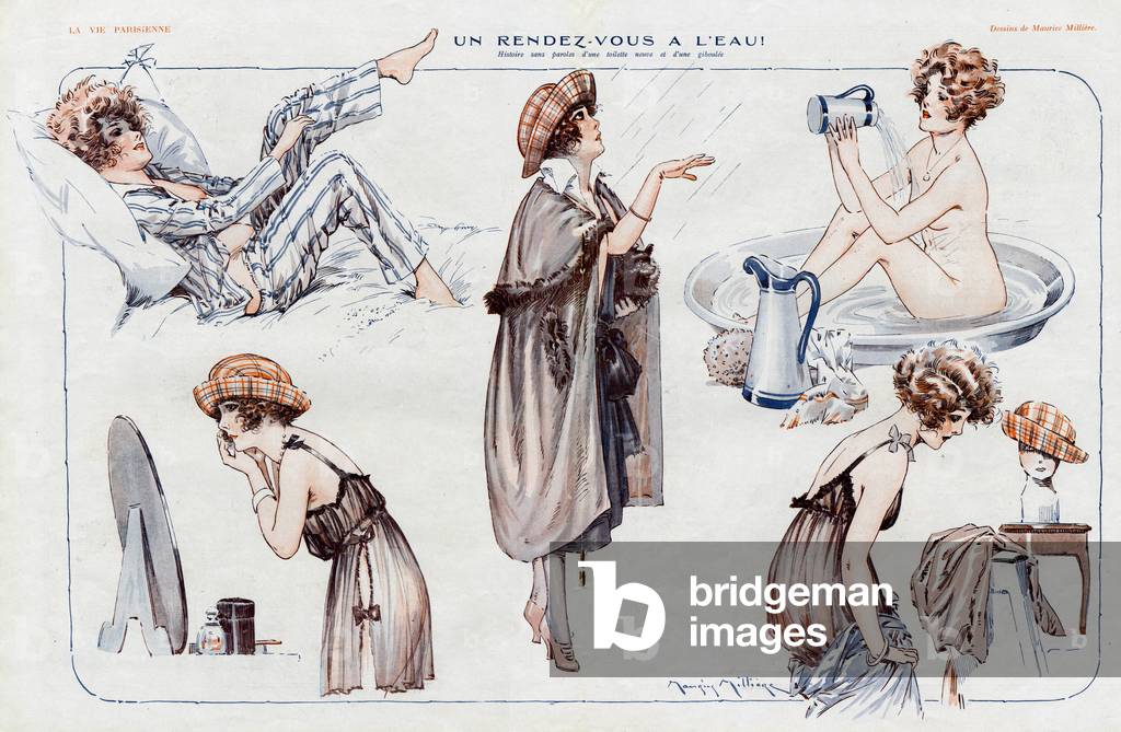 Aufwachen und sich anziehen 1921 (Druck)